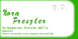 nora preszler business card